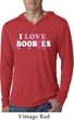 Mens Shirt I Love Boobies Lightweight Hoodie Tee T-Shirt