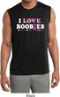 Mens Shirt I Love Boobies Sleeveless Moisture Wicking Tee T-Shirt