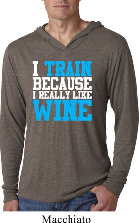Mens Shirt I Train For Wine Lightweight Hoodie Tee T-Shirt
