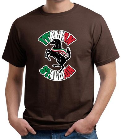 Mens Shirt Italian Stallion Organic Tee T-Shirt