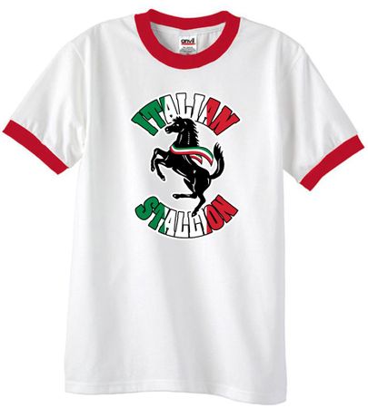 Mens Shirt Italian Stallion Ringer Tee T-Shirt