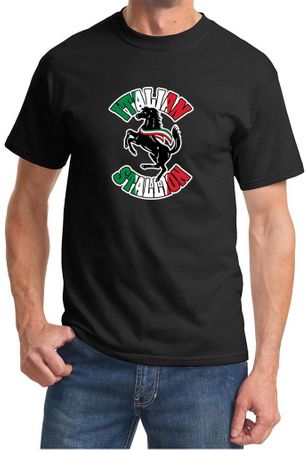 Mens Shirt Italian Stallion Tee T-Shirt