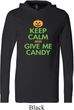 Mens Shirt Keep Calm and Give Me Candy Lightweight Hoodie Tee