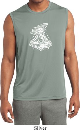 Mens Shirt Krishna Sleeveless Moisture Wicking Tee T-Shirt