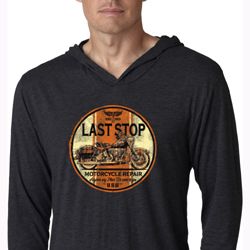 Mens Shirt Last Stop Lightweight Hoodie Tee T-Shirt