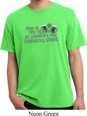 Mens Shirt My Official Drinking Shirt Pigment Dyed Tee T-Shirt