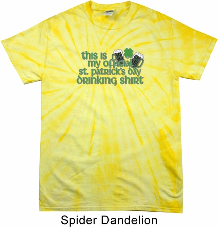 Mens Shirt My Official Drinking Shirt Spider Tie Dye Tee T-shirt