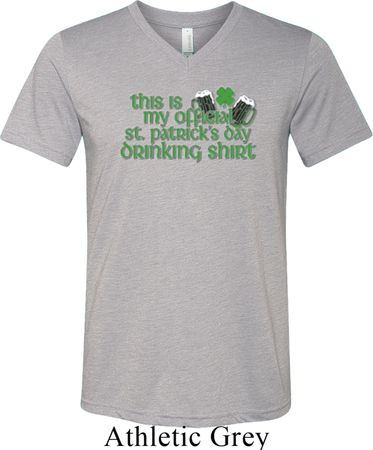Mens Shirt My Official Drinking Shirt Tri Blend V-neck Tee T-Shirt