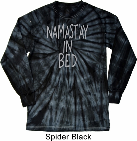 Mens Shirt Namastay In Bed Long Sleeve Tie Dye Tee T-shirt
