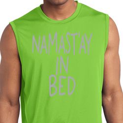 Mens Shirt Namastay In Bed Sleeveless Moisture Wicking Tee