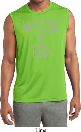 Mens Shirt Namastay In Bed Sleeveless Moisture Wicking Tee
