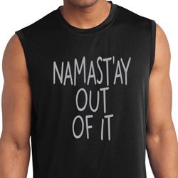 Mens Shirt Namastay Out Of It Sleeveless Moisture Wicking Tee T-Shirt Mens Shirt Namastay Out Of It Sleeveless Moisture Wicking Tee T-Shirt