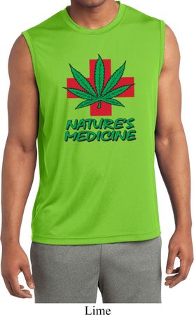 Mens Shirt Natures Medicine Sleeveless Moisture Wicking Tee T-Shirt