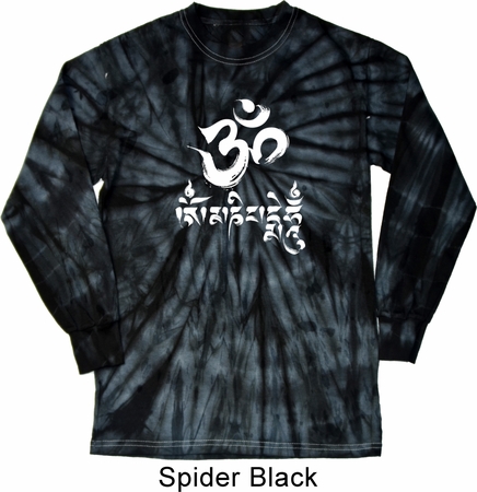Mens Shirt OM Mani Padme Hum Long Sleeve Tie Dye Tee T-shirt