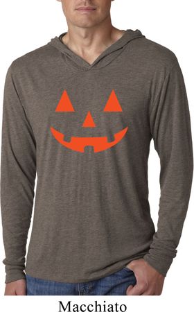 Mens Shirt Orange Jack O Lantern Lightweight Hoodie Tee T-Shirt