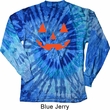 Mens Shirt Orange Jack O Lantern Long Sleeve Tie Dye Tee T-shirt