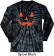 Mens Shirt Orange Jack O Lantern Long Sleeve Tie Dye Tee T-shirt