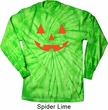 Mens Shirt Orange Jack O Lantern Long Sleeve Tie Dye Tee T-shirt