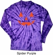 Mens Shirt Orange Jack O Lantern Long Sleeve Tie Dye Tee T-shirt