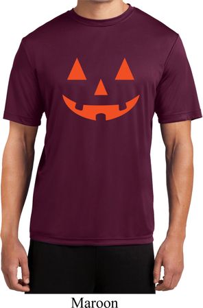 Mens Shirt Orange Jack O Lantern Moisture Wicking Tee T-Shirt
