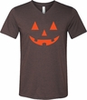 Mens Shirt Orange Jack O Lantern Tri Blend V-neck Tee T-Shirt
