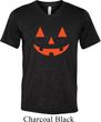 Mens Shirt Orange Jack O Lantern Tri Blend V-neck Tee T-Shirt