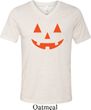 Mens Shirt Orange Jack O Lantern Tri Blend V-neck Tee T-Shirt