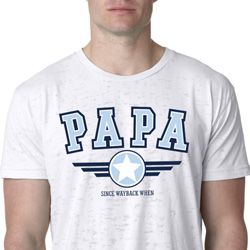 Mens Shirt Papa Burnout Tee T-Shirt