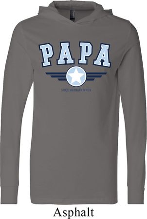 Mens Shirt Papa Lightweight Hoodie Tee T-Shirt