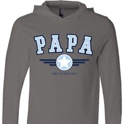 Mens Shirt Papa Lightweight Hoodie Tee T-Shirt