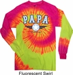 Mens Shirt Papa Long Sleeve Tie Dye Tee T-shirt