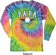 Mens Shirt Papa Long Sleeve Tie Dye Tee T-shirt