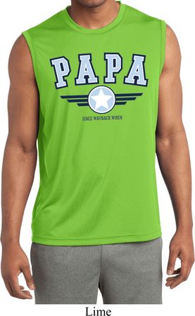 Mens Shirt Papa Sleeveless Moisture Wicking Tee T-Shirt