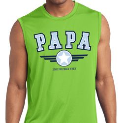 Mens Shirt Papa Sleeveless Moisture Wicking Tee T-Shirt