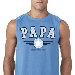 Mens Shirt Papa Sleeveless Tee T-Shirt