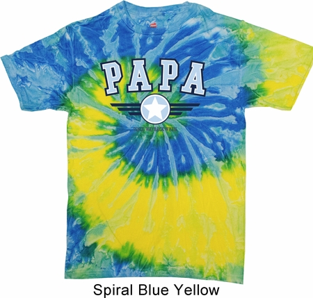 Mens Shirt Papa Tie Dye Tee T-shirt