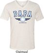 Mens Shirt Papa Tri Blend V-neck Tee T-Shirt