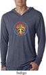 Mens Shirt Psychedelic Peace Lightweight Hoodie Tee T-Shirt