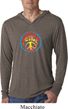 Mens Shirt Psychedelic Peace Lightweight Hoodie Tee T-Shirt