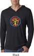 Mens Shirt Psychedelic Peace Lightweight Hoodie Tee T-Shirt