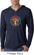 Mens Shirt Psychedelic Peace Lightweight Hoodie Tee T-Shirt