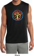 Mens Shirt Psychedelic Peace Sleeveless Moisture Wicking Tee T-Shirt