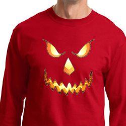 Mens Shirt Pumpkin Head Long Sleeve Tee T-Shirt