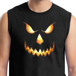Mens Shirt Pumpkin Head Muscle Tee T-Shirt