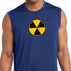 Mens Shirt Radiation Symbol Sleeveless Moisture Wicking Tee T-Shirt Mens Shirt Radiation Symbol Sleeveless Moisture Wicking Tee T-Shirt