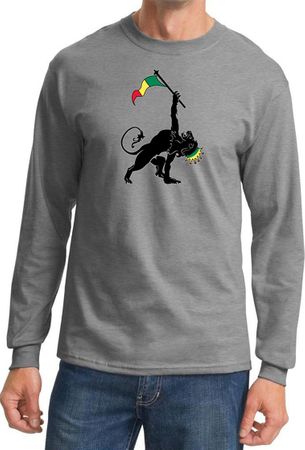 Mens Shirt Rasta Triangle Long Sleeve Tee T-Shirt