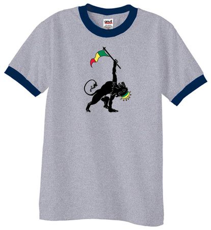 Mens Shirt Rasta Triangle Ringer Tee T-Shirt