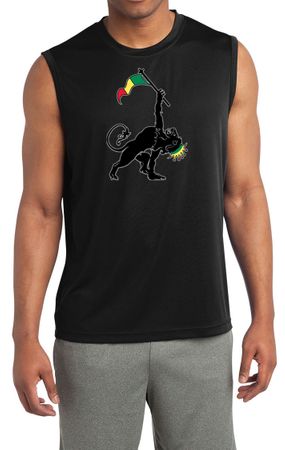 Mens Shirt Rasta Triangle Sleeveless Moisture Wicking Tee T-Shirt