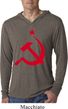 Mens Shirt Red Hammer And Sickle Lightweight Hoodie Tee T-Shirt