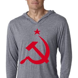 Mens Shirt Red Hammer And Sickle Lightweight Hoodie Tee T-Shirt